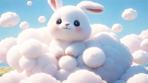 可爱的云端兔子