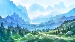 风景水墨画