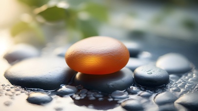 大自然风景河里漂亮的小石头03