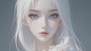 清纯的白发女孩