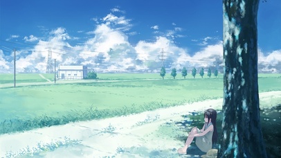 清新树下的女孩