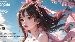 樱花树下女孩