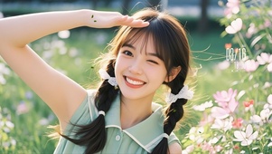 园中少女