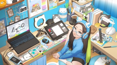 画画少女的工作台