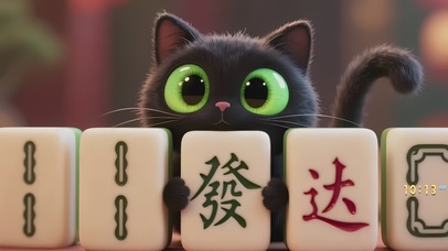 可爱黑喵~你要發达啦