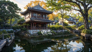 4K下午的园林