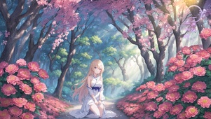 唯美樱花花园少女