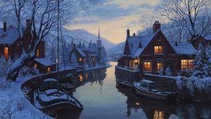 乡村雪景