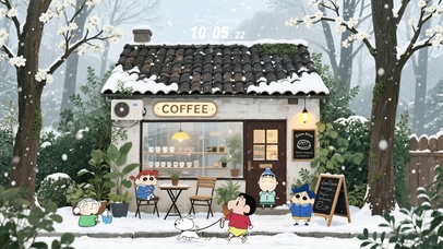 蜡笔小新冬日咖啡店