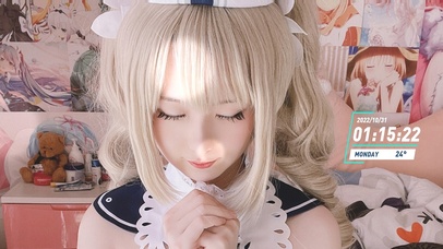 祈祷中的美少女