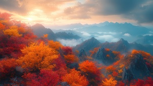 秋天绚丽山坡