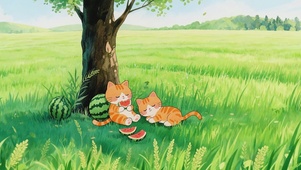 树荫下乘凉猫咪