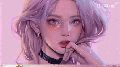 托下巴腼腆的手绘动漫美少女