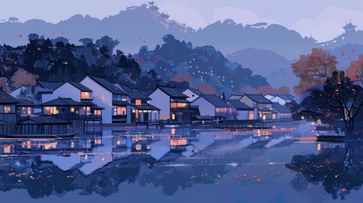 古镇的紫调时刻