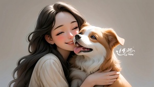 女孩和狗狗