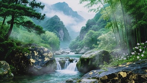 金岩翠瀑