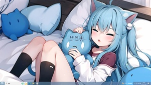 可爱床上猫耳少女