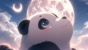 月色星星熊猫