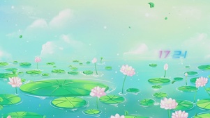 唯美治愈莲花荷塘