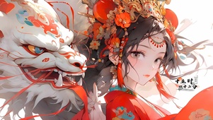 国潮龙狮女孩