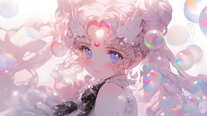 4k 月野兔 彩色泡泡