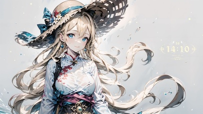 可爱汉服草帽少女