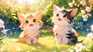 可爱微笑的猫咪