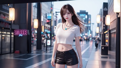 小清新时尚街拍少女