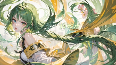 小清新绿色治愈美少女