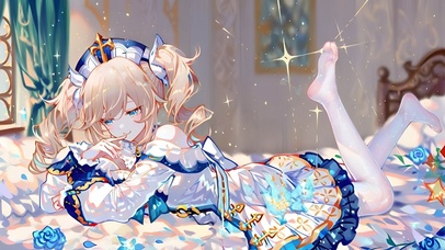 趴着的白丝少女-芭芭拉