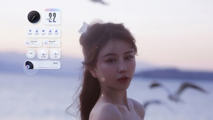 海边清纯美女