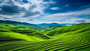 白云绿色梯田