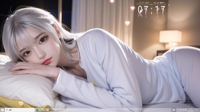 4k银发侧躺白衣纯欲美少女