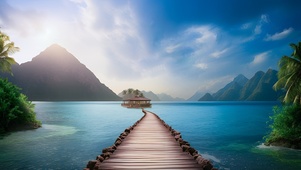 唯美湖景