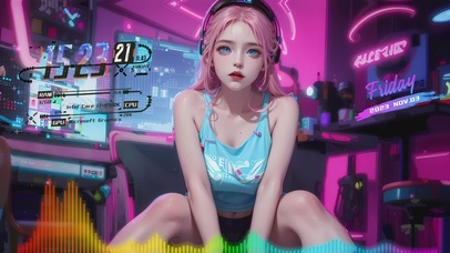 3d电竞粉发少女