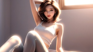 健身瑜伽美女裸眼3D性感女神