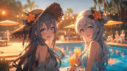 泳池派对美少女