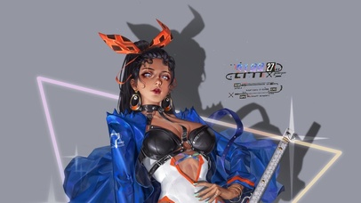 赛博朋克黑皮辣妹