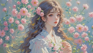 4K 花前少女