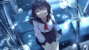 公共汽车上的海洋少女