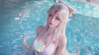 海边可爱都市女孩