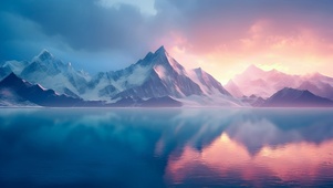 山水倒映