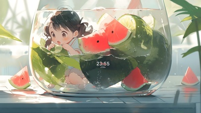 4K可爱治愈夏日西瓜