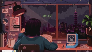 深夜学习少女—【主题桌面】