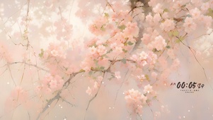 桃花飘落