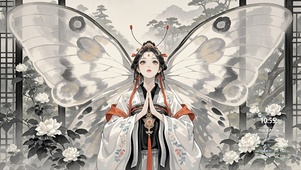 水墨蝴蝶祈祷