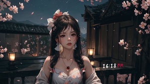 傍晚古屋樱少女