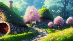 唯美绿色小屋