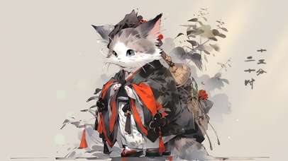 水墨剑客猫咪