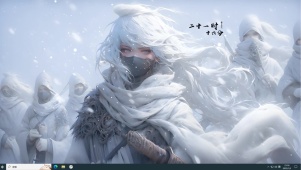 唯美国风雪景少女